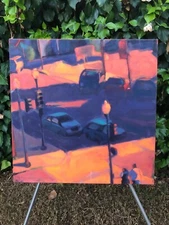 SUSAN COOK Original ABSTRACT MODERN IMPRESSIONIST STREET SCENE CUBIST SURREALIST