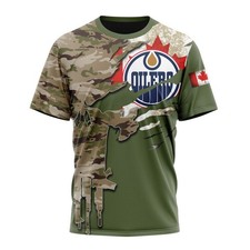 Personalized Edmonton Oilers Special Camo Skull Design 3D Hockey Fans Fullsize