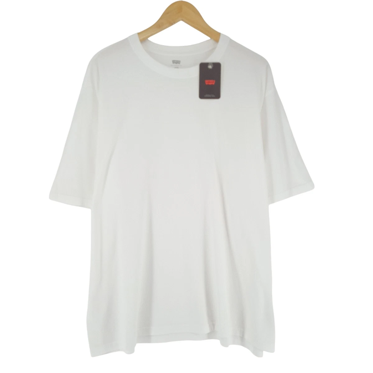 T-shirt Levi's Homme Blanc à Col Montant - Design Graphique Logo - 100% Coton - Neuf Avec étiquettes