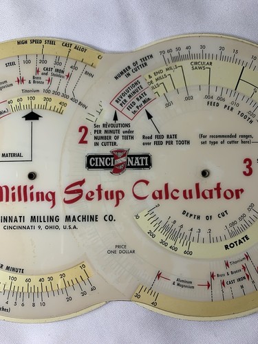 VINTAGE CINCINNATI FRÄSRECHNER. FUTTER & GESCHWINDIGKEITEN, & SETUP, GUTER ZUSTAND - Bild 7 von 9