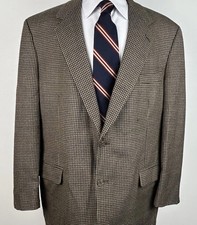 Brooks Brothers Sport Coat Mens Blazer Houndstooth Check 100 Worsted Wool Flaws