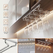 27/35cm Under Cabinet Stemware Holder 1/2/3 Row Hanging Cup Holder  Under Shelf