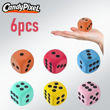 6Pcs EVA Foam Dice,Dice Educational Dice,Blank Slate Board Game to Get Your Luck
