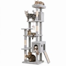 70" Large Cat Tree Tower With Hammock For Large Cats or Multi-Cat Households