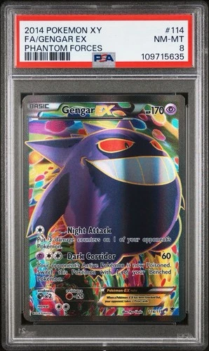 Gengar EX Full Art 114 | PSA 8 | Phantom Forces 2014 | Pokemon TCG | XY