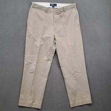 Polo Ralph Lauren Chino Philip Pant Mens Khaki Cotton Flat Front Sz 38x30