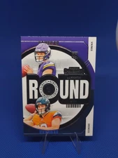 JJ McCarthy / Bo Nix 2024 Panini Contenders #4 Round 1 *RC* (Vikings / Broncos)