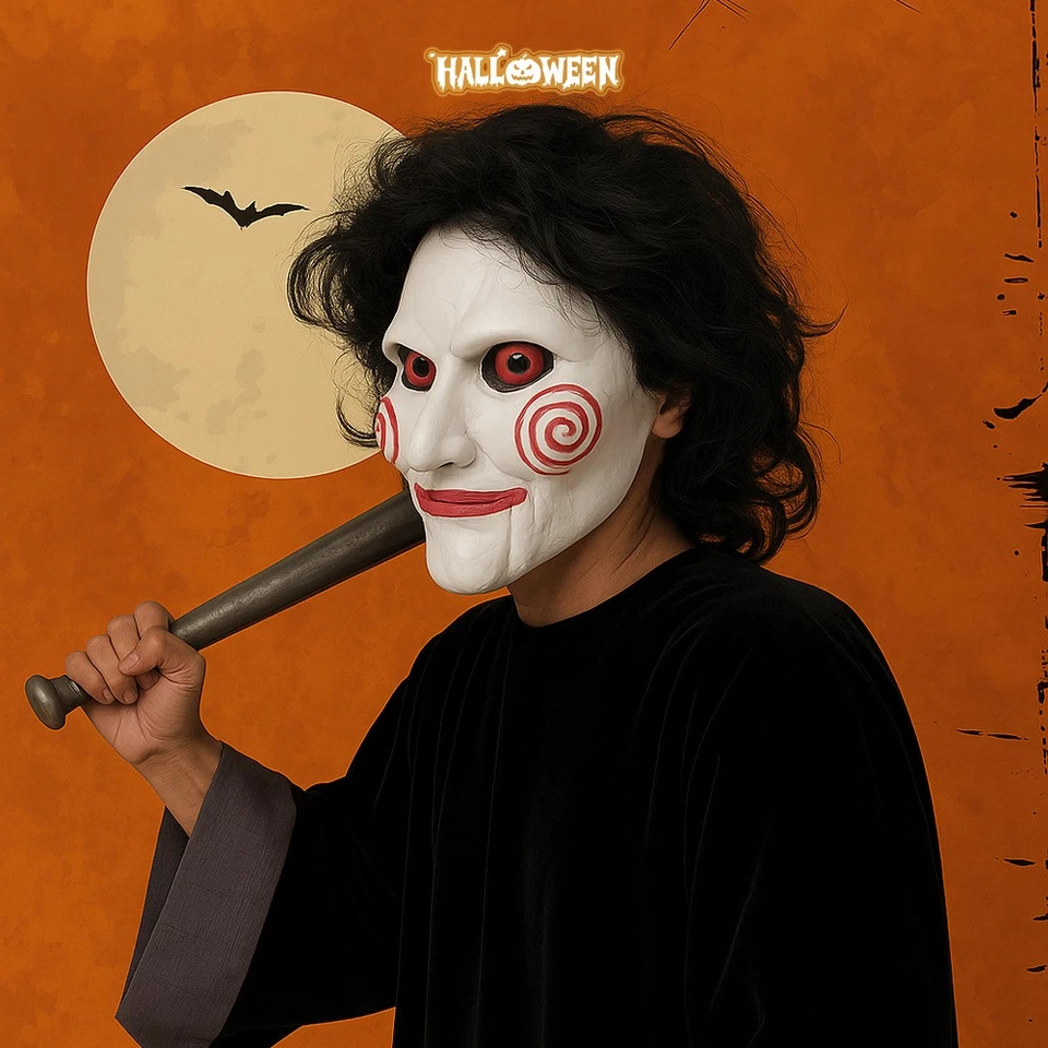 Halloween Saw Jigsaw Maske Latex Horror Cosplay Karneval Mask Erwachsene - Bild 2 von 4