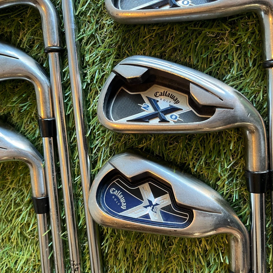 Juego de hierros Callaway X-20 y 18 4-Pw Aw derecha acero uniflex empuñaduras nuevas Foto 2 de 4