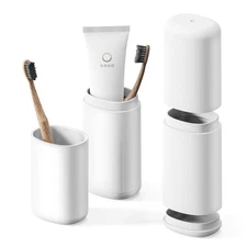 Travel Toothbrush Case, Portable Tooth Brush Holder and Toothpaste Cover Cont...