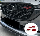 ABS Glossy Red Front Grille Trim Cover 4PCS For Mazda CX-5 2022-2025