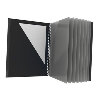  10 Pocket Folder, Sturdy Plastic Spiral Portfolio, Anti-Tear Edges, 8 