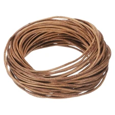 11 Yards 1mm Round Leather Cord Lacing String for DIY Crafts Pure Brown