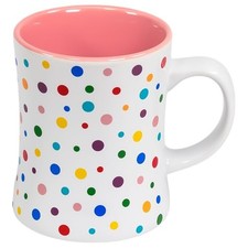 Mug  Rose Pink Cute Coffee Mug with Confetti Polka Dot Rainbow Rose Pink CRS
