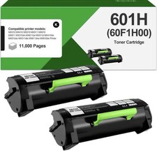 Lexmark 601H High Yield Laser Toner Cartridge - Black 60F1H00 . 2 Packs Seal
