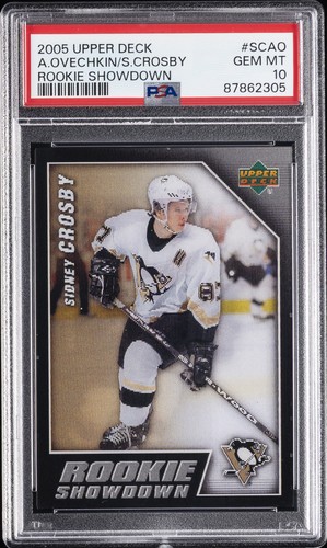 2005 UD ROOKIE SHOWDOWN #SCAO ALEXANDER OVECHKIN/SIDNEY CROSBY ROOKIE RC PSA 10