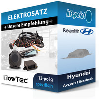 für Hyundai Accent Fliessheck 94-99 Towtec E-Satz 13Polig Fahrzeugspezifisch NEU