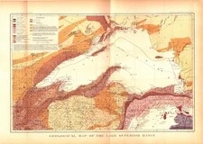 1883 Antique Geological Map – Lake Superior Basin – Michigan Wisconsin Minnesota