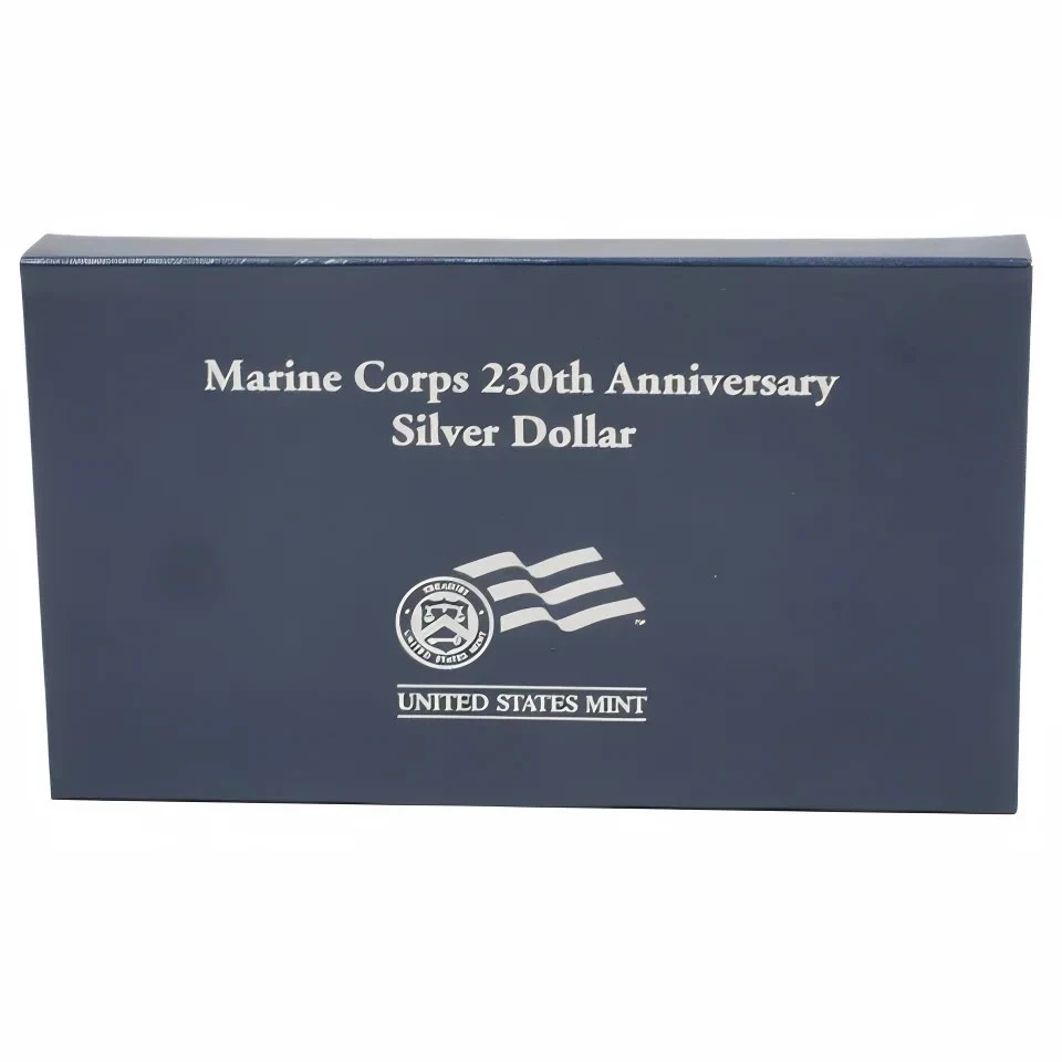 2005 P US Mint Marine Corps 230th Anniv Proof Silver Dollar ~ OGP / COA Pristine - Image 2 of 3