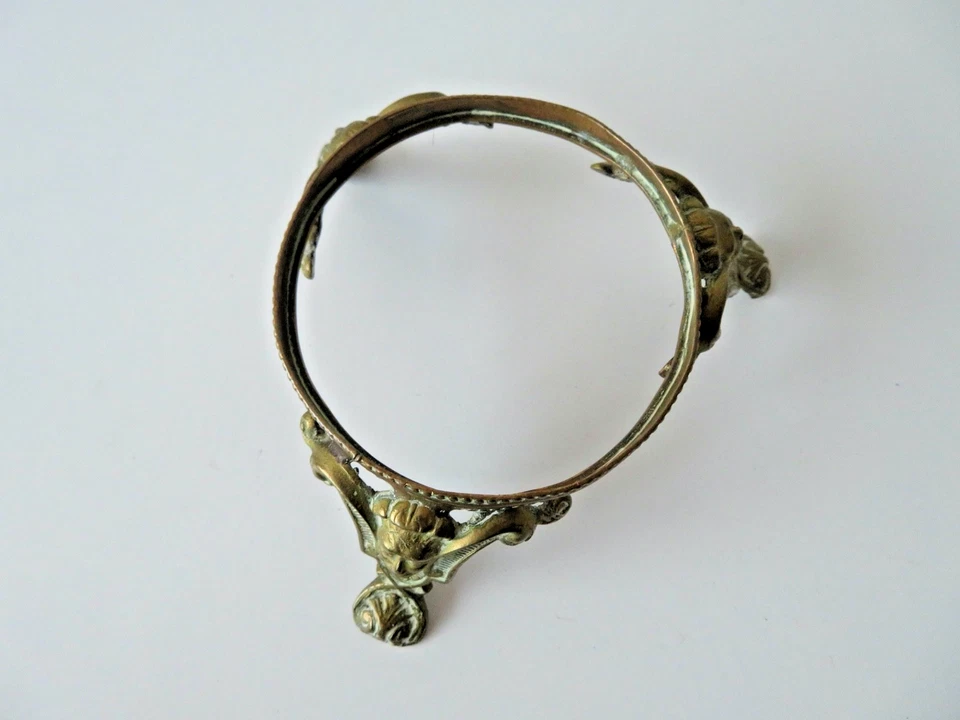 Ancien socle base support en bronze ou laiton , pour vase coupe statuette - Photo 4/4