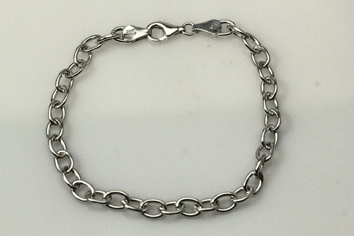アクセサリー Vintage Silver Plate Chain Bracelet 925 Vintage 925 Sterling Silver Plate Bracelet. Length: 18.5 Cm