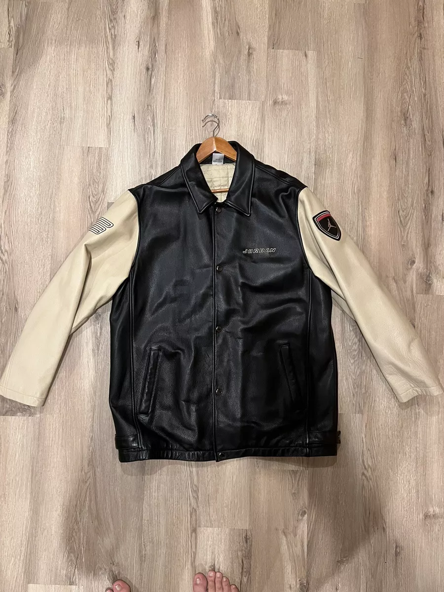Jordan leather sales jacket black