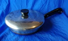 Revere Ware 8" Cooper Bottom Frying Pan w/ Original Lid Stainless Steel