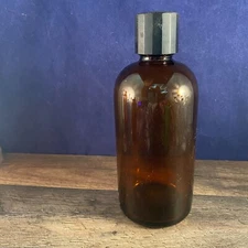 Merck Medical Bottle Empty Plastic Screw Top Brown 3"Dia 7.5"H