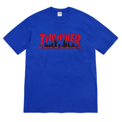 NWT Supreme x Thrasher Skyline Logo T-Shirt Royal Blue Men's NWT Supreme x Thrasher Skyline Logo T-Shirt Royal Blue Men's