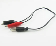 DC Power Male Plug 5.5x2.1mm to Dual Alligator Clip Test CCTV Cable Red+Black