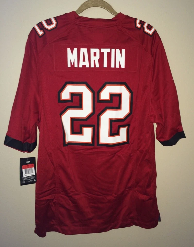 Camiseta de fútbol americano Nike NFL Tampa Bay Buccaneers #22 D Martin roja blanca NUEVA para hombre L Foto 2 de 4