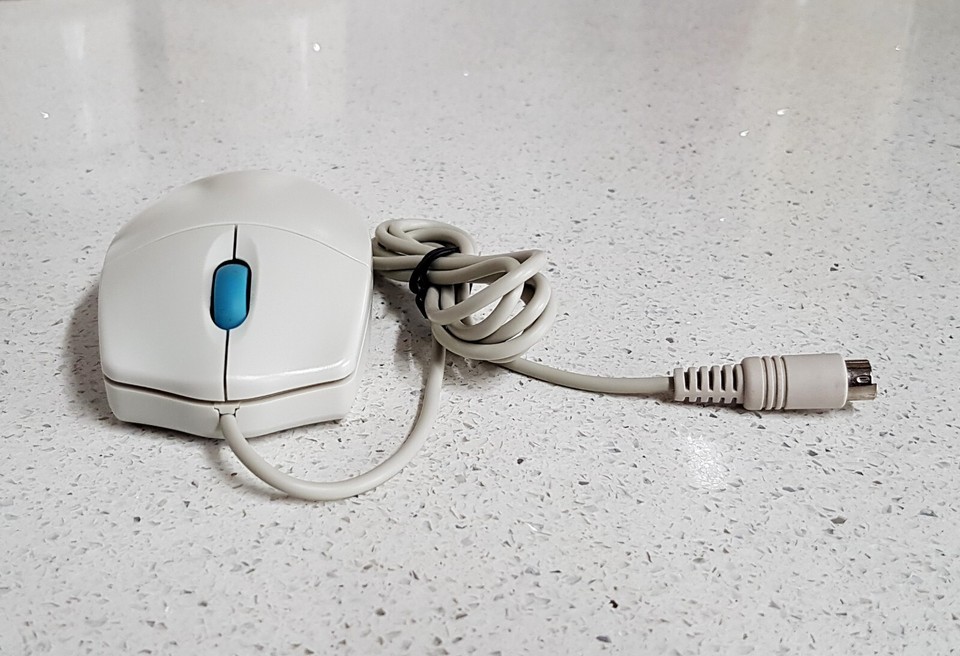 VINTAGE RETRO Beige BROWSER MOUSE PS/2 Mouse TRACKBALL WIRED Excellent ...