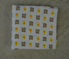 Teddy Bear Duck Baby Receiving Blanket Yellow White Tan Brown Orange Flannel