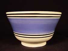 RARE 1840 BLACK BLUE BAND BOWL MOCHA WARE MOCHAWARE PEARLWARE STAFFORDSHIRE MINT