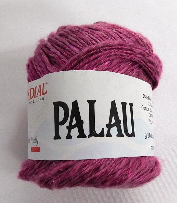 Hilo Mondial ~ PALAU #966 rosa oscuro rosa malva ~ lino algodón 50 g 1,76 oz Foto 2 de 4