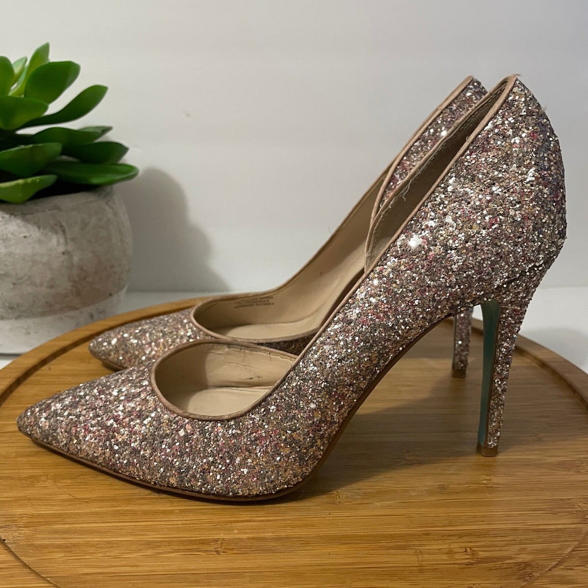 betsey johnson rose gold heels