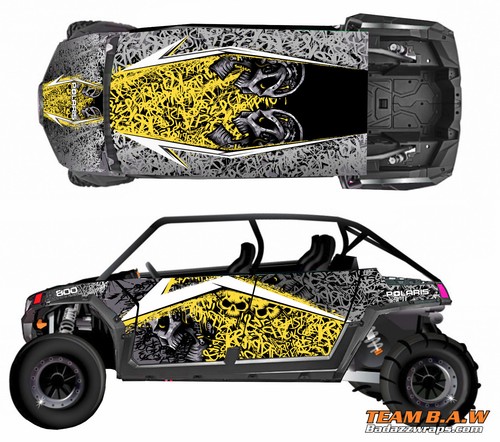 Wrap Graphics Kits VINYL DECALS Grapfix sticker 2007-2010 Polaris RZR 800 4 Door - Bild 8 von 8