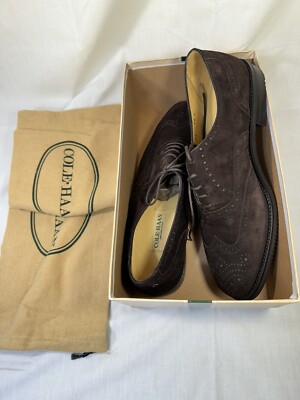 Cole Haan Brown Suede Italian Vibram Sole 9.5 D Wingtips  display picture 1