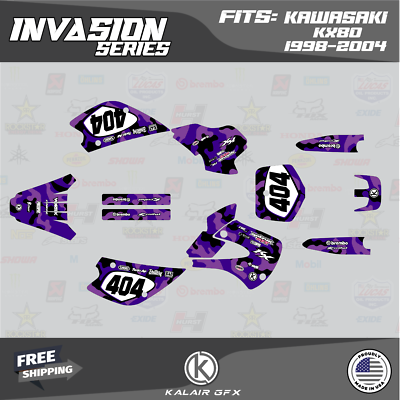 Graphics Kit for KAWASAKI KX 80 (1998-2004) Invasion Series