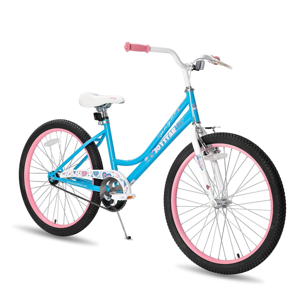 JOYSTAR Kids Bike Age 8-12 Years Old 24 Inch Training Wheels basket girls gift - Image 2 of 4
