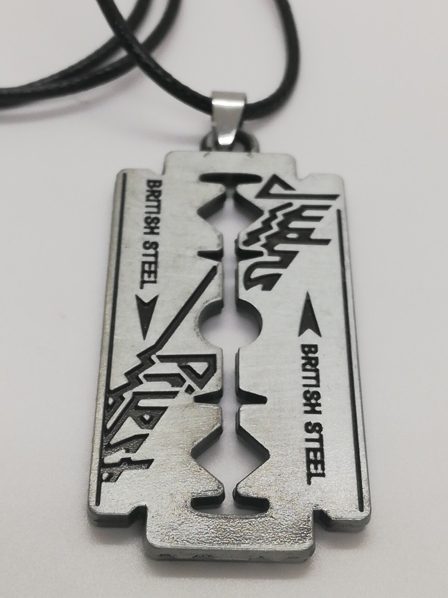Judas Priest Pendant Necklace Razorblade British Steel Metal