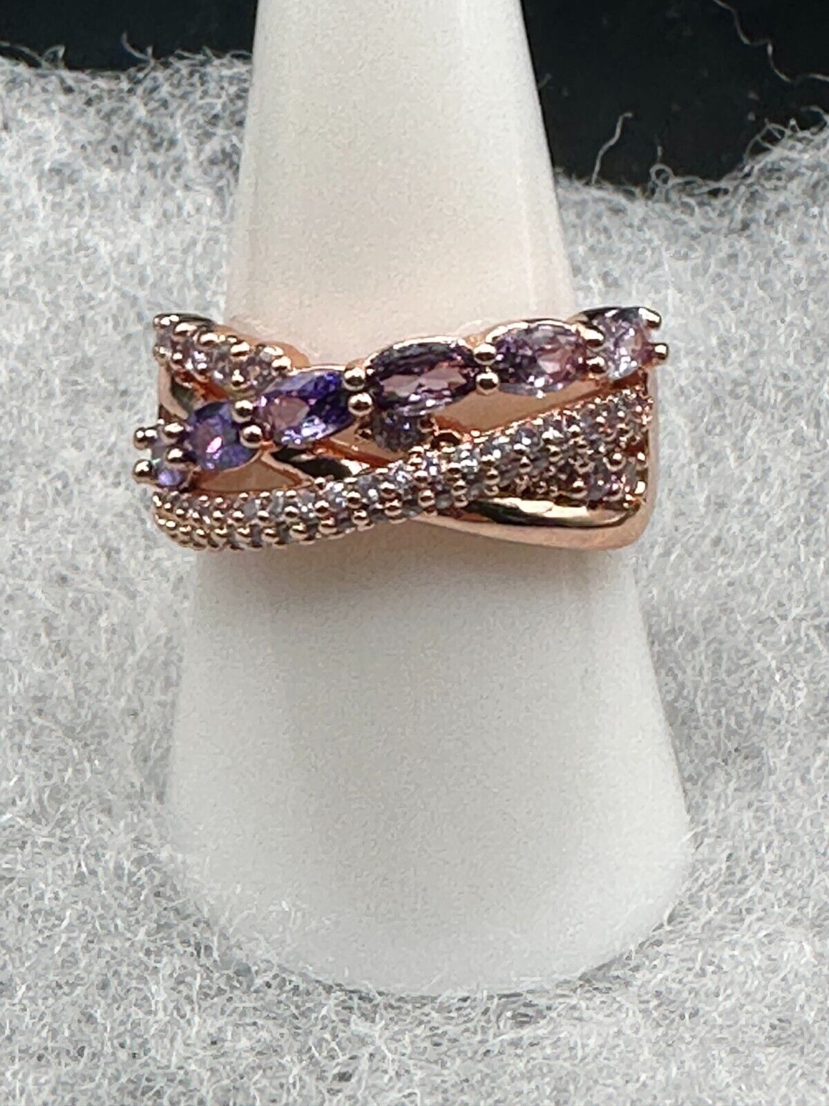 Bomb Party Lab Created Amethyst Sterling Silver Ring Size 10.25 RBP2277