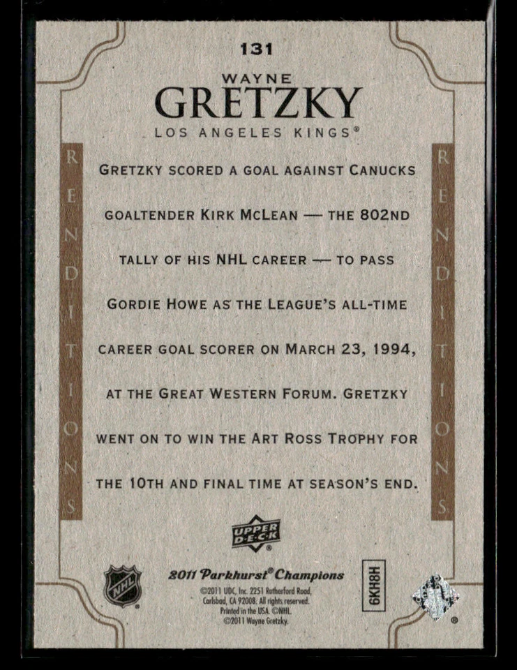 2011-12 Parkhurst Champions #131 Wayne Gretzky R - Image 2 of 2