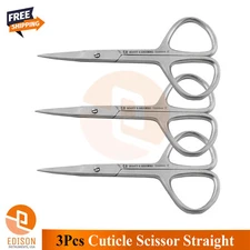 3Pcs Cuticle Nails Scissors Straight Nails Trimmer Manicure Pedicure Instruments