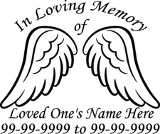 In Loving Memory Vinyl Decal Customizable Multiple Colors and Sizes