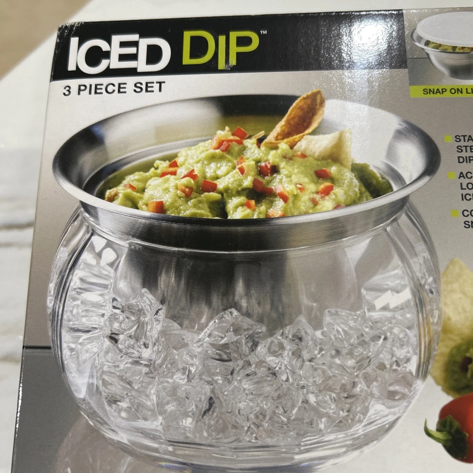 Prodyne Iced Dip On Ice 22Oz Stainless Steel Serving Bowl 3 Piece Set - Image 4 of 4