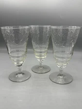 Set Of 3 Vintage Libby Rock Sharpe “Normandy” Tea Glasses