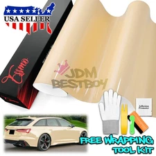 ESSMO PET Super Gloss Light Ivory Car Vehicle Vinyl Wrap Decal Glossy Like Paint