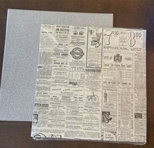 Stampin  Up TYPESET SPECIALTY 12 X 12" DSP Retired  Silver Glimmer Paper New
