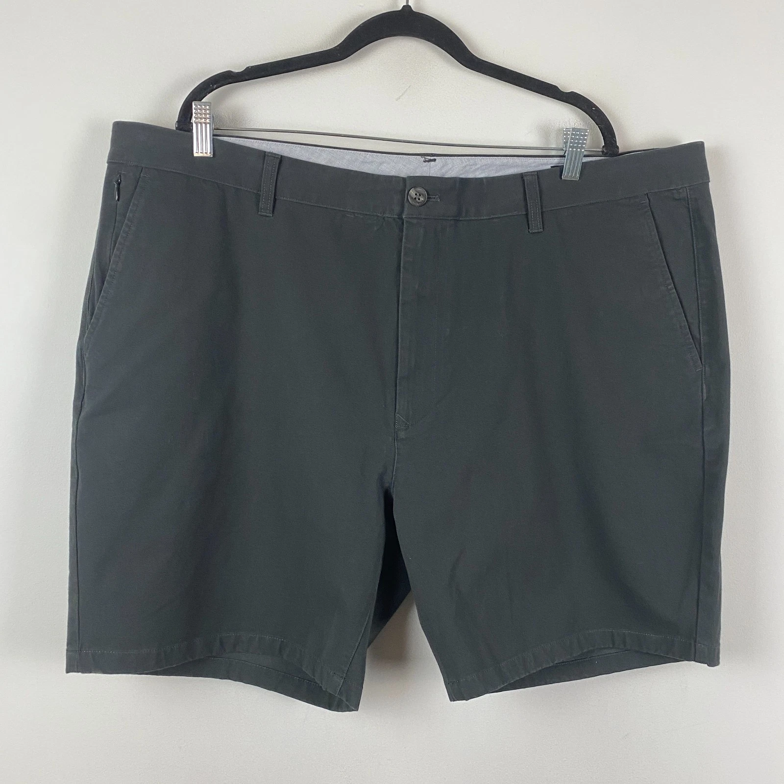 Bonobos Slim Chino Shorts Mens 44 x 7" Solid Black Cotton Stretch